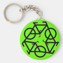 Recyceln Sie Fahrrad-Logo-Symbol Schlüsselanhänger