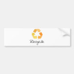 Recyceln Sie! Orange Entwurf! Ökologieprodukte! Autoaufkleber