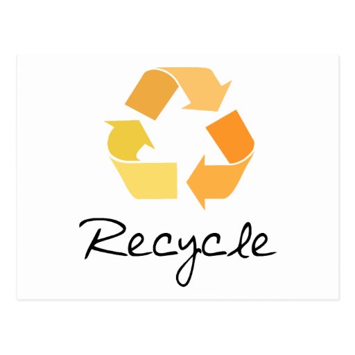 Recyceln Sie! Orange Entwurf! Ökologieprodukte! Postkarten