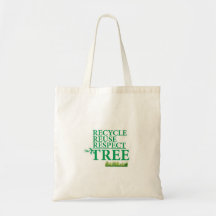 RECYCELN SIE RESUSE RESPEKT DER BAUM TRAGETASCHE
