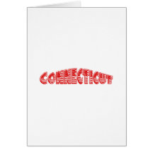 Red American Flag Connecticut Greeting Cards