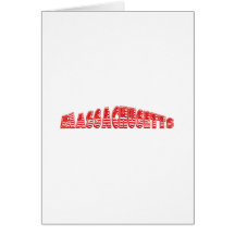Red American Flag Massachusetts Greeting Card