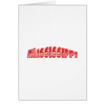 Red American Flag Mississippi Greeting Cards