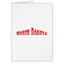 Red American Flag North Dakota Card