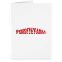 Red American Flag Pennsylvania Greeting Card