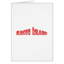 Red American Flag Rhode Island Card