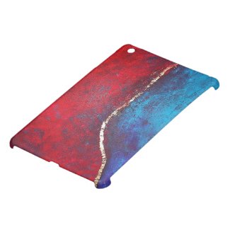 Red and Blue with Gold Philip Bowman Abstract Art Cover For The iPad Mini