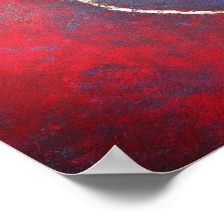 Red and Blue with Gold Philip Bowman Abstract Art Posters