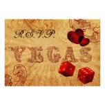 red dice Vintage Vegas rsvp 3.5 x 5 einladungen