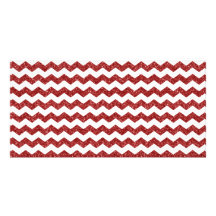 Red glitter chevrons photo greeting card