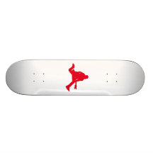 Red Guitar Player Silhouette Skateboards