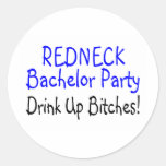 Redneck-Junggeselle-Party-Getränk herauf Weibchen Sticker