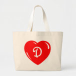 Reflektierendes rotes mit Monogramm Herz Tasche