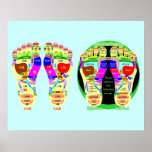 Reflexzonenmassagefußkarte Plakatdruck