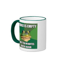 Regelwidriger Bachel Frosch-leerer Kühlschrank Kaffee Tasse
