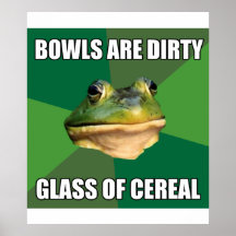 Regelwidriges Junggeselle-Frosch-Glas Getreide Posterdrucke