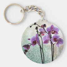 Regen und Orchideen keychain Schlüsselanhänger
