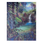 Regen-Waldlandschaftsfluss-Wasserfall-Kunst Postkarten