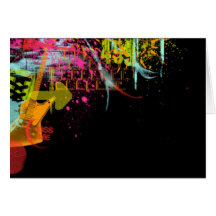 Regenbogen-abstrakte Gitarren-Kunst Grußkarte