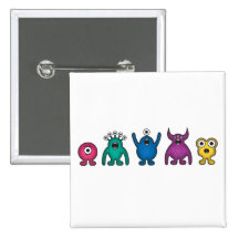 Regenbogen-alien-Monster Buttons