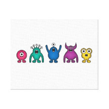 Regenbogen-alien-Monster Leinwanddrucke