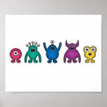 Regenbogen-alien-Monster Plakate