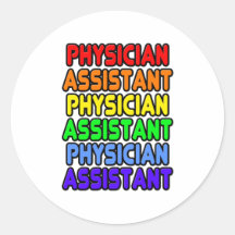 Regenbogen-Arzt-Assistent Runder Sticker