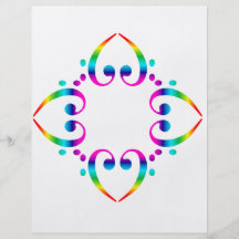 Regenbogen-Bassschlüssel-Blume Individuelle Flyer