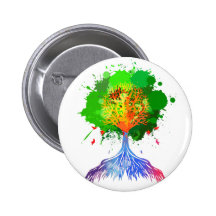 Regenbogen-Baum des Lebens Anstecknadelbuttons