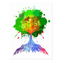 Regenbogen-Baum des Lebens Postkarte