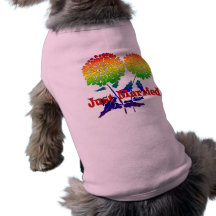Regenbogen-Blumen-Heirat Haustier T-shirts