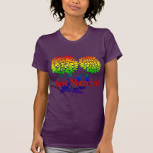 Regenbogen-Blumen-Heirat Hemden