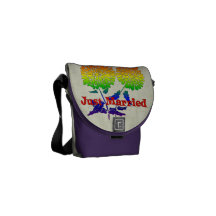 Regenbogen-Blumen-Heirat Kurier Tasche
