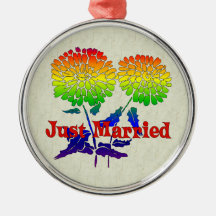 Regenbogen-Blumen-Heirat Ornament