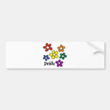 Regenbogen-Blumen-Stolz Autoaufkleber