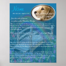 Regenbogen-Brücken-Haustier-Denkmal - Blau Poster