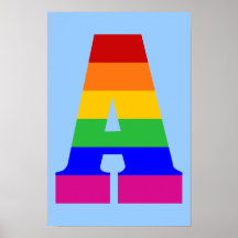 Regenbogen-Buchstabe A Plakatdruck