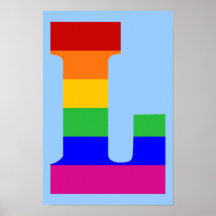 Regenbogen-Buchstabe L Posterdrucke