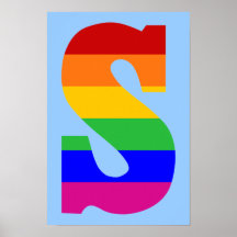 Regenbogen-Buchstabe S Posterdruck