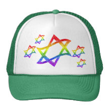 Regenbogen-Davidsstern Hüte Trucker Mütze
