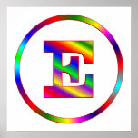 Regenbogen des Buchstabe-E Posterdrucke