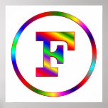 Regenbogen des Buchstabe-F Plakatdruck