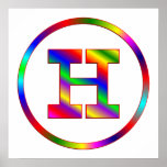 Regenbogen des Buchstabe-H Plakatdrucke