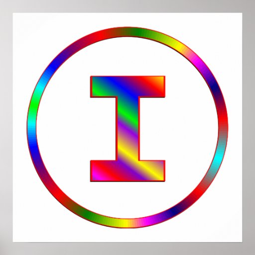 Regenbogen des Buchstabe-I Poster