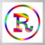 Regenbogen des Buchstabe-R Plakate