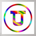 Regenbogen des Buchstabe-U Posterdrucke