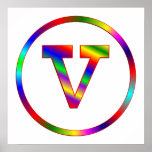 Regenbogen des Buchstabe-V Posterdrucke