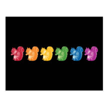 Regenbogen-Eichhörnchen Postkarten