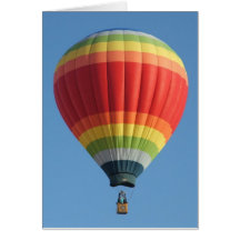 Regenbogen farbiger Heißluftballon Karte