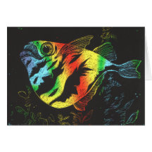 Regenbogen-Fisch-Karte - horizontales Format